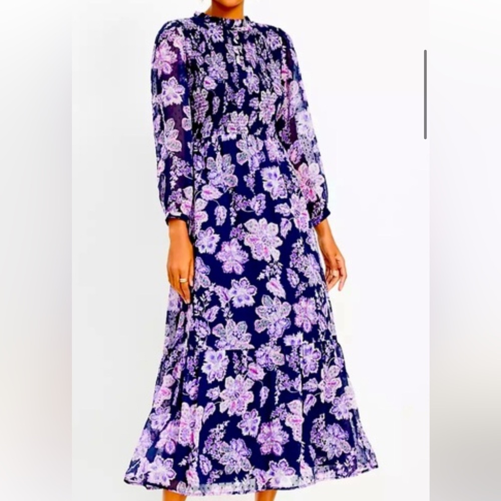 Floral Navy and Purple Women's Dress